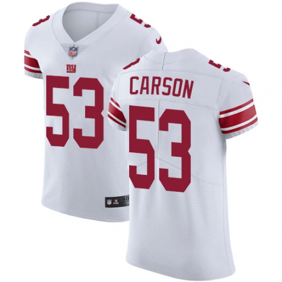 Men's Nike New York Giants 53 Harry Carson White Vapor Untouchable Elite Player NFL Jersey
