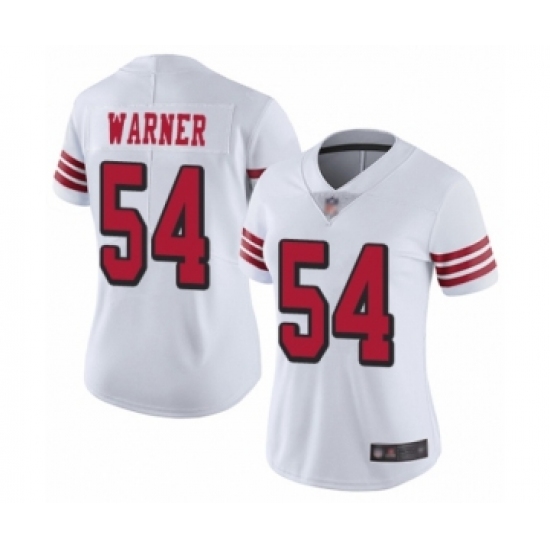 Women's San Francisco 49ers 54 Fred Warner Limited White Rush Vapor Untouchable Football Jersey