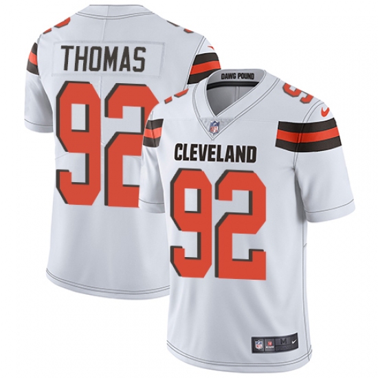 Men's Nike Cleveland Browns 92 Chad Thomas White Vapor Untouchable Limited Player NFL Jersey