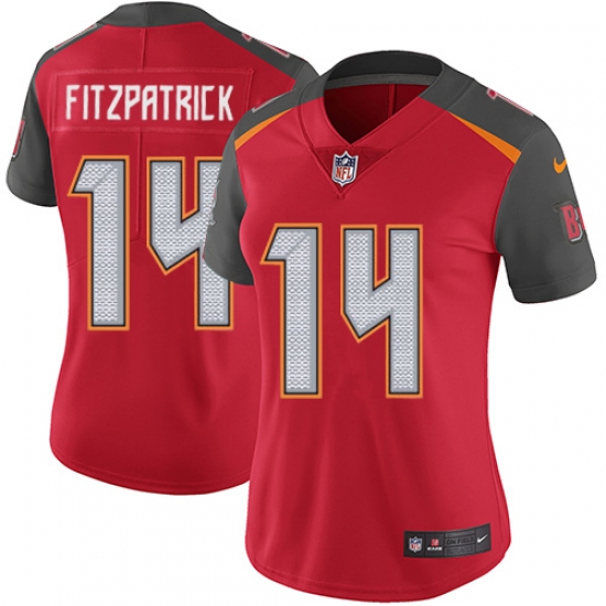 Women's Nike Tampa Bay Buccaneers 14 Ryan Fitzpatrick Red Team Color Vapor Untouchable Limited Player NFL Jersey