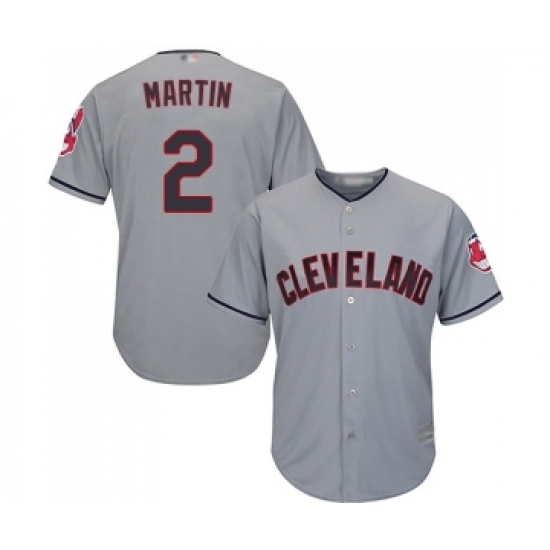 Men's Cleveland Indians 2 Leonys Martin Replica Grey Road Cool Base Baseball Jersey