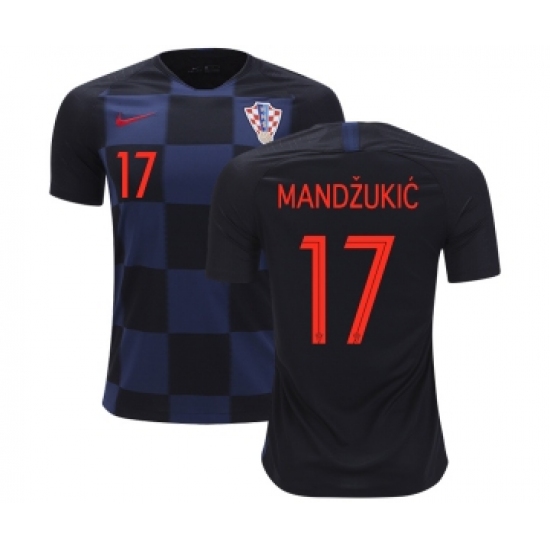 Croatia 17 Mandzukic Away Kid Soccer Country Jersey