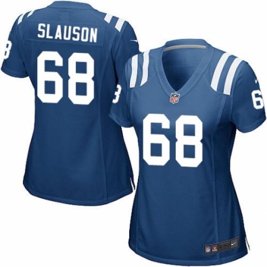 Youth Nike Indianapolis Colts 68 Matt Slauson Royal Blue Team Color Vapor Untouchable Elite Player NFL Jersey