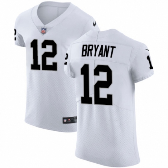 Men's Nike Oakland Raiders 12 Martavis Bryant White Vapor Untouchable Elite Player NFL Jersey