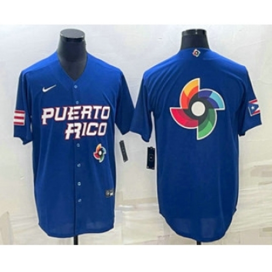 Men's Puerto Rico Baseball 2023 Royal World Big Logo Classic Stitched Jersey