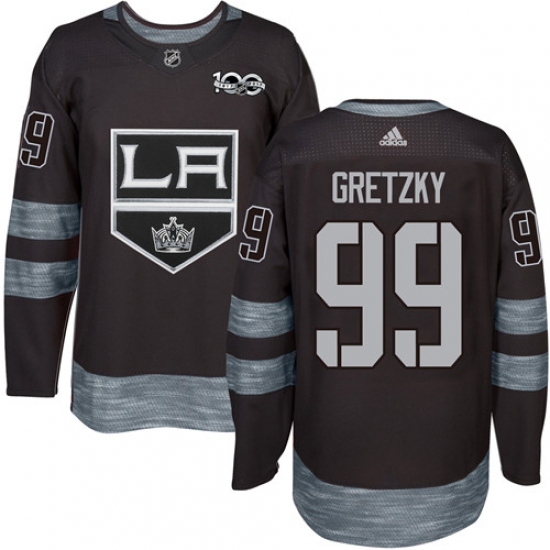 Men's Adidas Los Angeles Kings 99 Wayne Gretzky Authentic Black 1917-2017 100th Anniversary NHL Jersey