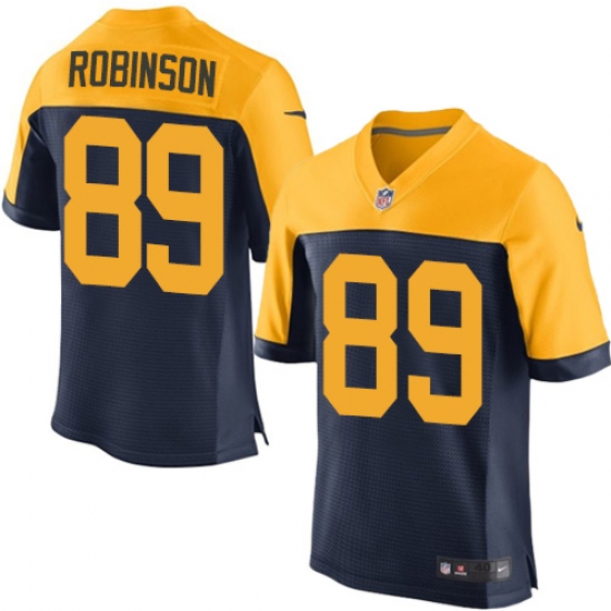 Men's Nike Green Bay Packers 89 Dave Robinson Elite Navy Blue Alternate NFL Jersey