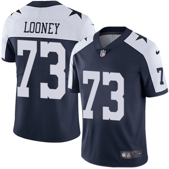 Men's Nike Dallas Cowboys 73 Joe Looney Navy Blue Throwback Alternate Vapor Untouchable Limited Player NFL Jersey