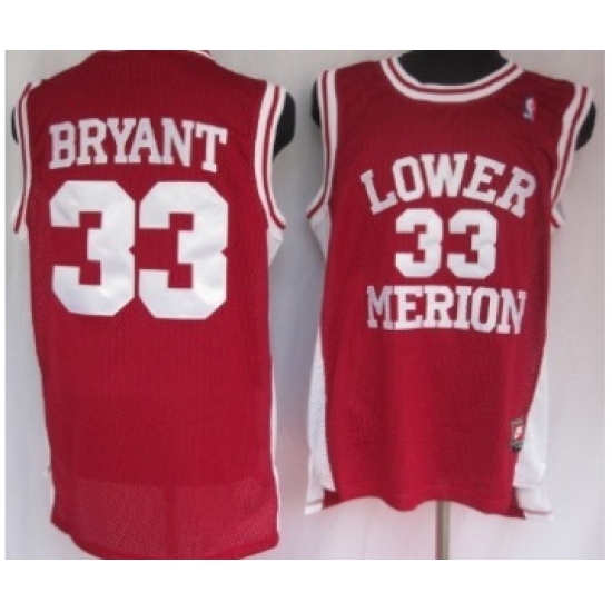 Men's Lower Merion High School 33 Kobe Bryant Red Jersey