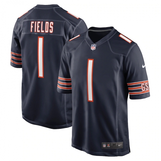 Youth Chicago Bears 1 Justin Fields Nike Navy 2021 NFL Draft First Round Pick Limited Jersey