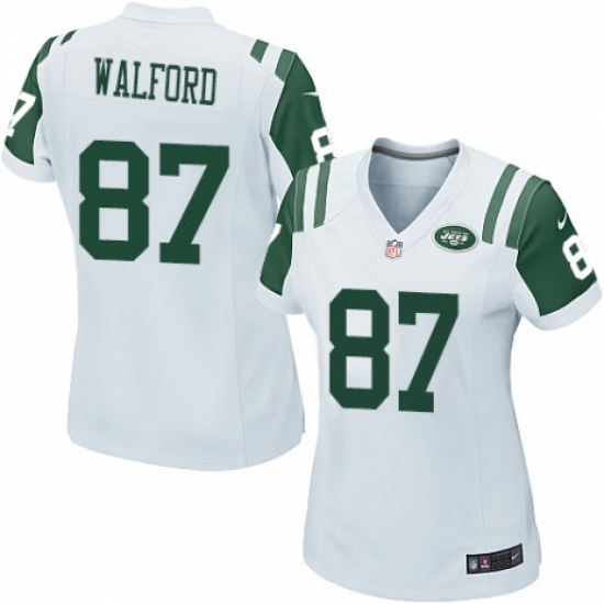 Women's Nike New York Jets 87 Clive Walford Game White NFL Jersey