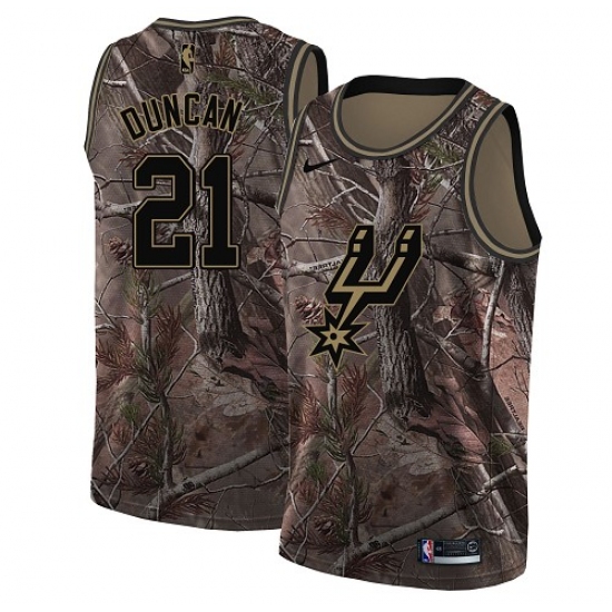Women's Nike San Antonio Spurs 21 Tim Duncan Swingman Camo Realtree Collection NBA Jersey