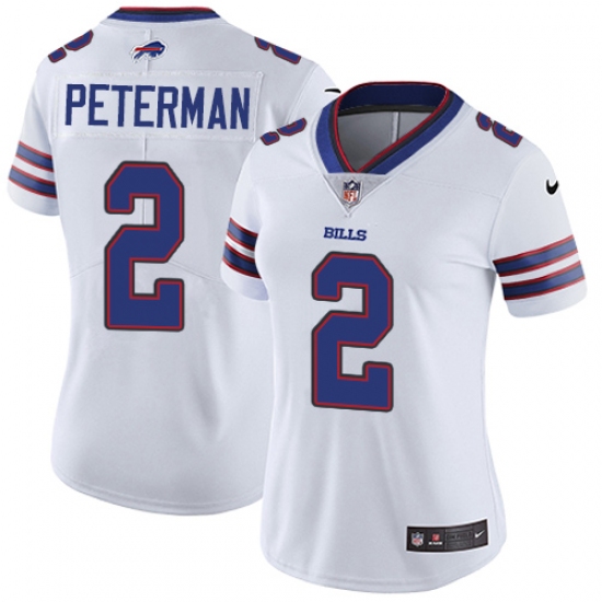 Women's Nike Buffalo Bills 2 Nathan Peterman Elite White NFL Jersey