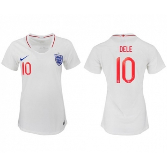 Women's England 10 Dele Home Soccer Country Jersey