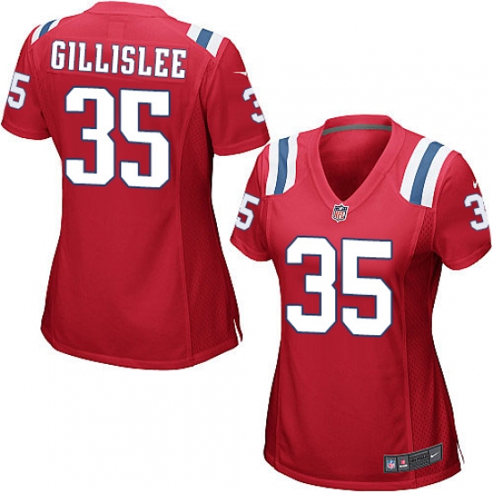 Women's Nike New England Patriots 35 Mike Gillislee Game Red Alternate NFL Jersey