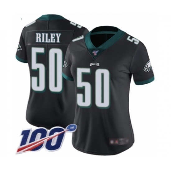 Women's Philadelphia Eagles 50 Duke Riley Black Alternate Vapor Untouchable Limited Player 100th Season Football Jersey