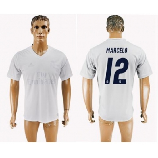 Real Madrid 12 Marcelo Marine Environmental Protection Home Soccer Club Jersey