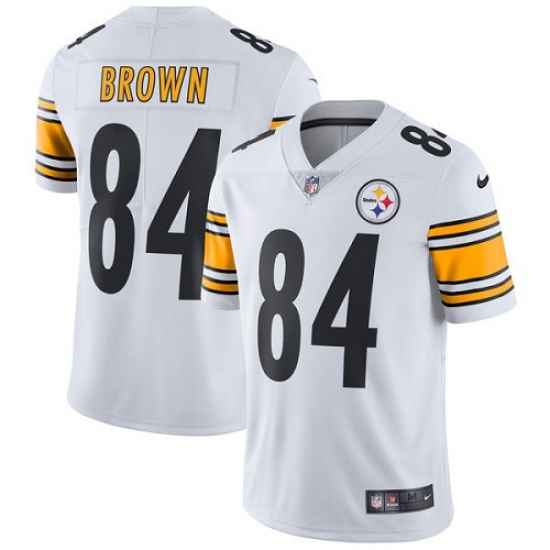 Men's Nike Pittsburgh Steelers 84 Antonio Brown White Vapor Untouchable Limited Player NFL Jersey