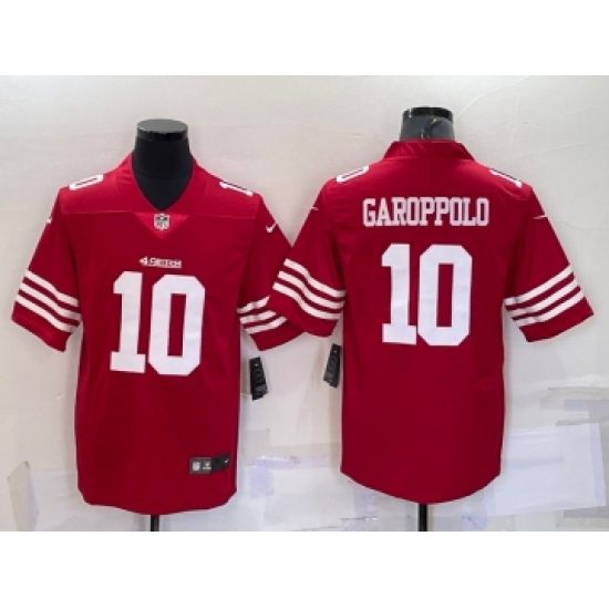 Men's San Francisco 49ers 10 Jimmy Garoppolo 2022 New Red Vapor Untouchable Limited Stitched Jersey