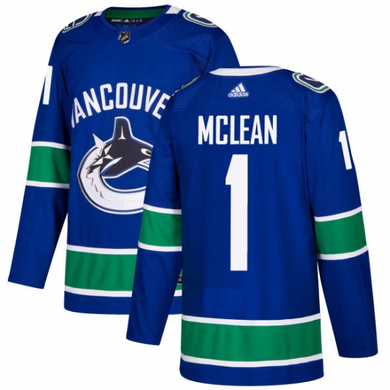 Men's Adidas Vancouver Canucks 1 Kirk Mclean Authentic Blue Home NHL Jersey