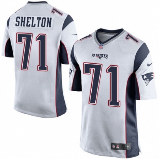 Men's Nike New England Patriots 71 Danny Shelton Game White NFL Jersey