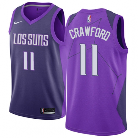 Men's Nike Phoenix Suns 11 Jamal Crawford Swingman Purple NBA Jersey - City Edition