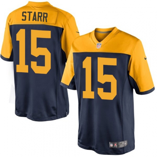 Men's Nike Green Bay Packers 15 Bart Starr Limited Navy Blue Alternate NFL Jersey