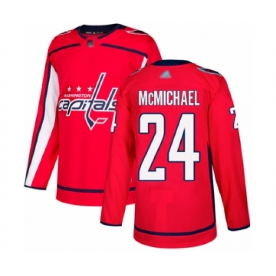 Men's Washington Capitals 24 Connor McMichael Authentic Red Home Hockey Jersey