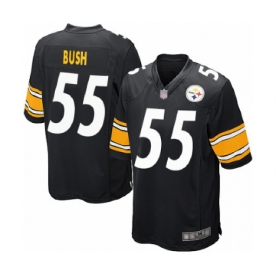 Men's Pittsburgh Steelers 55 Devin Bush Game Black Team Color Football Jersey