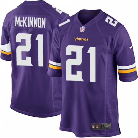 Men's Nike Minnesota Vikings 21 Jerick McKinnon Game Purple Team Color NFL Jersey