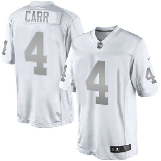 Men's Nike Oakland Raiders 4 Derek Carr Limited White Platinum NFL Jersey