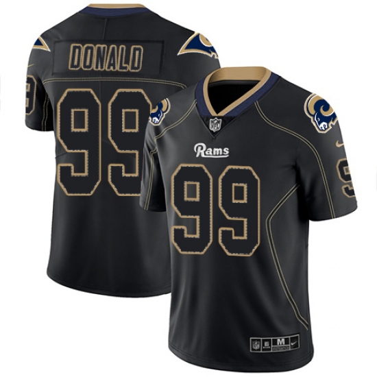 Men's Nike Los Angeles Rams 99 Aaron Donald Limited Lights Out Black Rush NFL Jersey