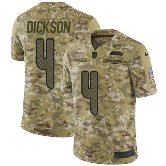 Men's Nike Seattle Seahawks 4 Michael Dickson Limited Camo 2018 Salute to Service NFL Jersey