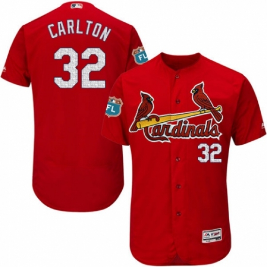 Men's Majestic St. Louis Cardinals 32 Steve Carlton Red Alternate Flex Base Authentic Collection MLB Jersey