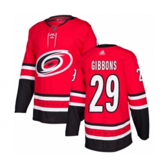 Youth Carolina Hurricanes 29 Brian Gibbons Authentic Red Home Hockey Jersey