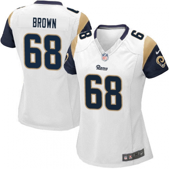 Women's Nike Los Angeles Rams 68 Jamon Brown Game White NFL Jersey