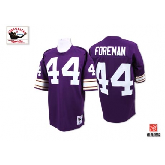 Mitchell And Ness Minnesota Vikings 44 Chuck Foreman Purple Team Color Authentic Throwback NFL Jersey