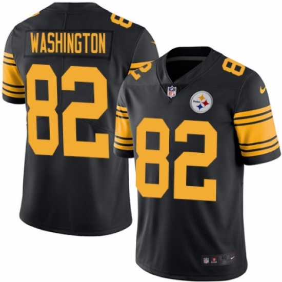 Men's Nike Pittsburgh Steelers 82 James Washington Limited Black Rush Vapor Untouchable NFL Jersey