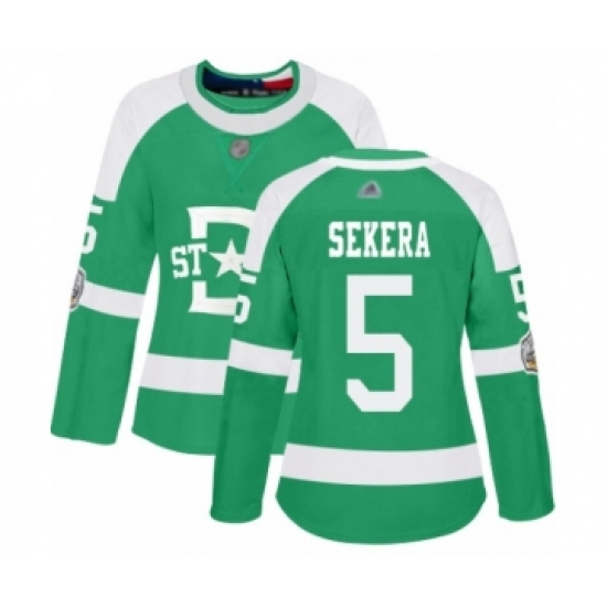 Women's Dallas Stars 5 Andrej Sekera Authentic Green 2020 Winter Classic Hockey Jersey