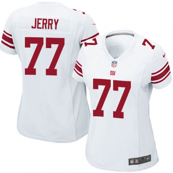 Women's Nike New York Giants 77 John Jerry Game White NFL Jersey