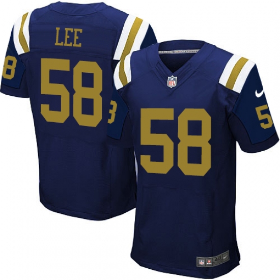 Men's Nike New York Jets 58 Darron Lee Elite Navy Blue Alternate NFL Jersey