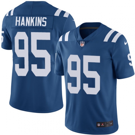 Youth Nike Indianapolis Colts 95 Johnathan Hankins Royal Blue Team Color Vapor Untouchable Limited Player NFL Jersey