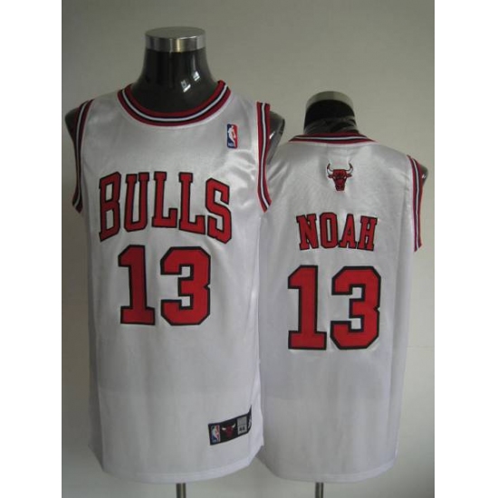 Bulls 13 Joakim Noah Stitched White NBA Jersey