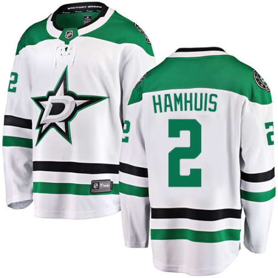 Men's Dallas Stars 2 Dan Hamhuis Fanatics Branded White Away Breakaway NHL Jersey