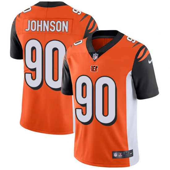 Men's Nike Cincinnati Bengals 90 Michael Johnson Vapor Untouchable Limited Orange Alternate NFL Jersey