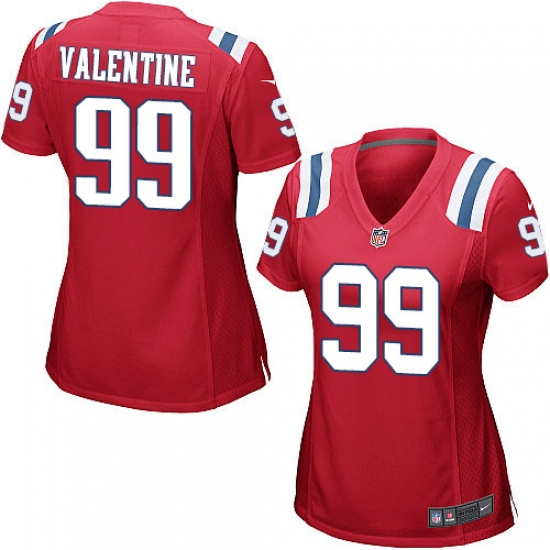 Women's Nike New England Patriots 99 Vincent Valentine Game Red Alternate NFL Jersey
