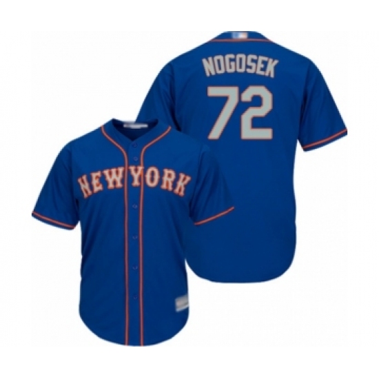 Youth New York Mets 72 Stephen Nogosek Authentic Royal Blue Alternate Road Cool Base Baseball Player Jersey