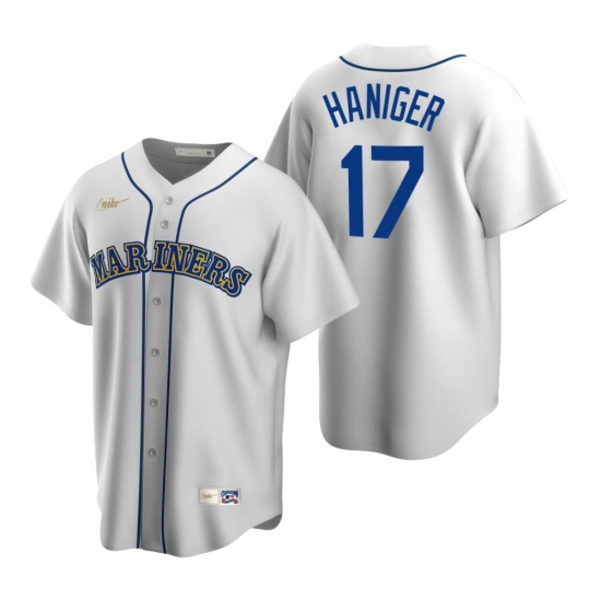 Men's Nike Seattle Mariners 17 Mitch Haniger White Cooperstown Collection Home Stitched Baseball Jersey