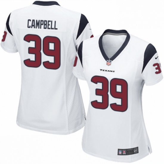 Women's Nike Houston Texans 39 Ibraheim Campbell Game White NFL Jersey