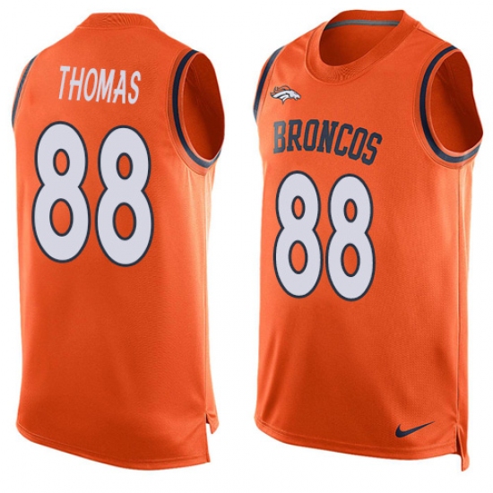 Men's Nike Denver Broncos 88 Demaryius Thomas Limited Orange Player Name & Number Tank Top NFL Jersey